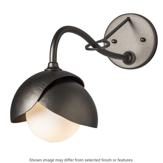 Brooklyn 1-Light Double Shade Long Arm Sconce - White by Hubbardton Forge