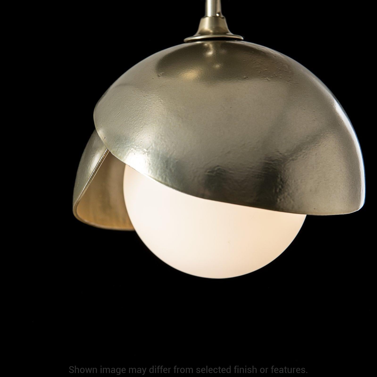 Brooklyn 1-Light Double Shade Semi-Flush - White by Hubbardton Forge