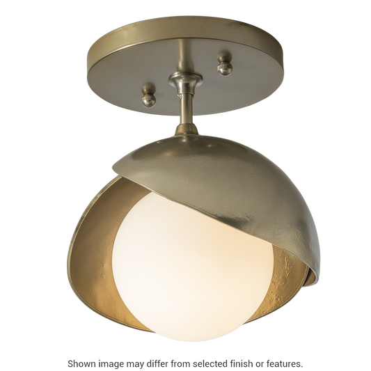 Brooklyn 1-Light Double Shade Semi-Flush - White by Hubbardton Forge