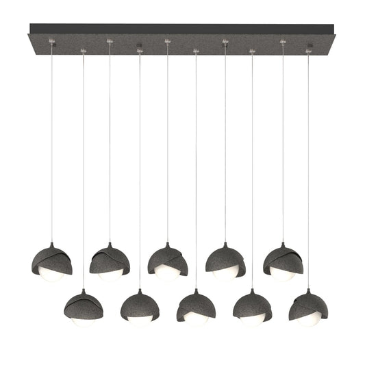 Brooklyn 10-Light Double Shade Pendant - Natural Iron by Hubbardton Forge