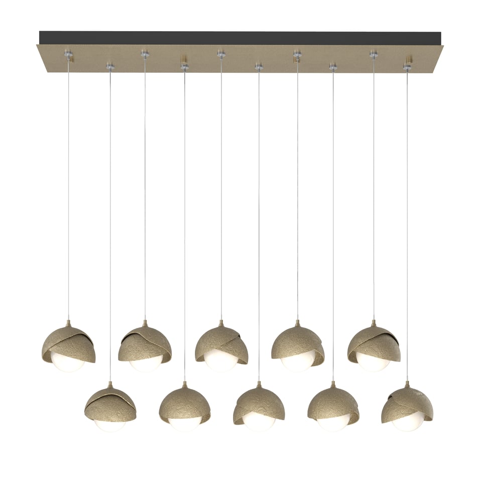 Brooklyn 10-Light Double Shade Pendant - Soft Gold by Hubbardton Forge