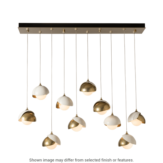 Brooklyn 10-Light Double Shade Pendant - White by Hubbardton Forge