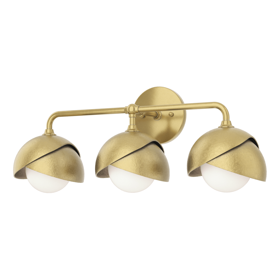 Brooklyn 3-Light Double Shade Bath Sconce - Modern Brass - Modern Brass Accent by Hubbardton Forge