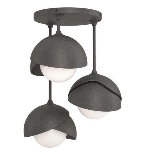 Brooklyn 3-Light Double Shade Semi-Flush - Natural Iron by Hubbardton Forge