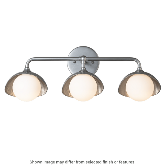 Brooklyn 3-Light Single Shade Bath Sconce - Vintage Platinum - White Accent by Hubbardton Forge