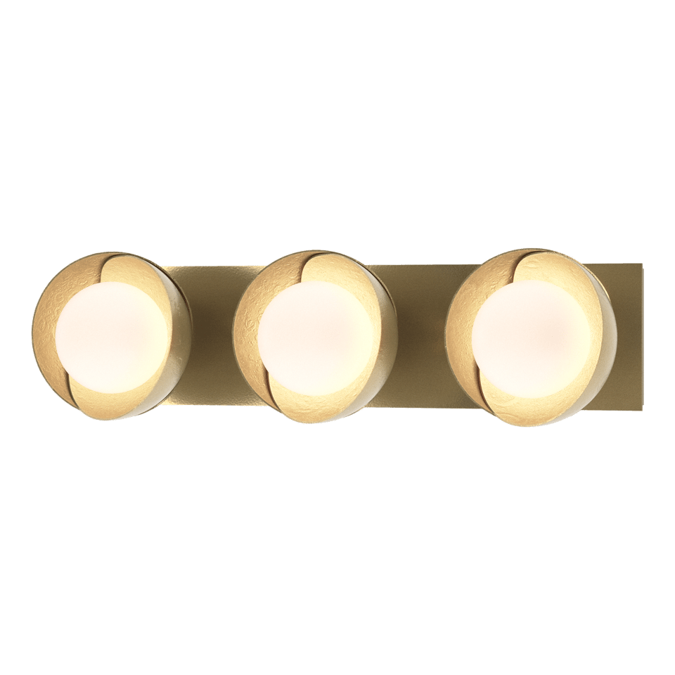 Brooklyn 3-Light Straight Double Shade Bath Sconce - Modern Brass - Modern Brass Accent by Hubbardton Forge