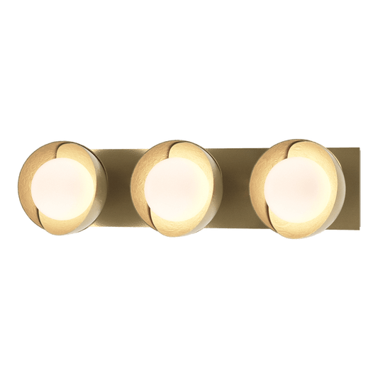 Brooklyn 3-Light Straight Double Shade Bath Sconce - Modern Brass - Modern Brass Accent by Hubbardton Forge