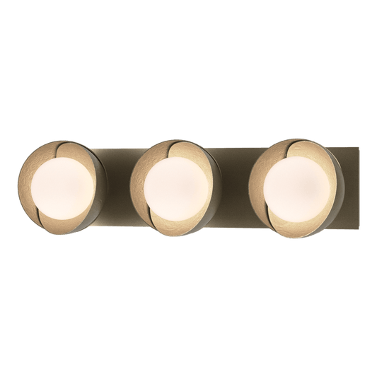 Brooklyn 3-Light Straight Double Shade Bath Sconce - Soft Gold - Soft Gold Accent by Hubbardton Forge