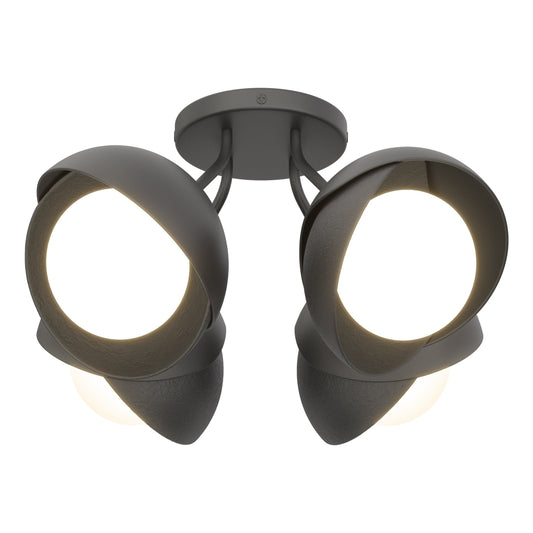 Brooklyn 4-Light Double Shade Semi-Flush - Black by Hubbardton Forge