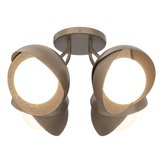 Brooklyn 4-Light Double Shade Semi-Flush - Bronze by Hubbardton Forge
