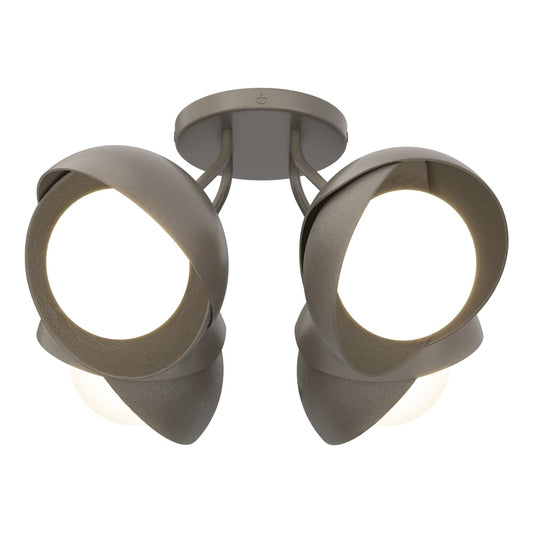 Brooklyn 4-Light Double Shade Semi-Flush - Dark Smoke by Hubbardton Forge