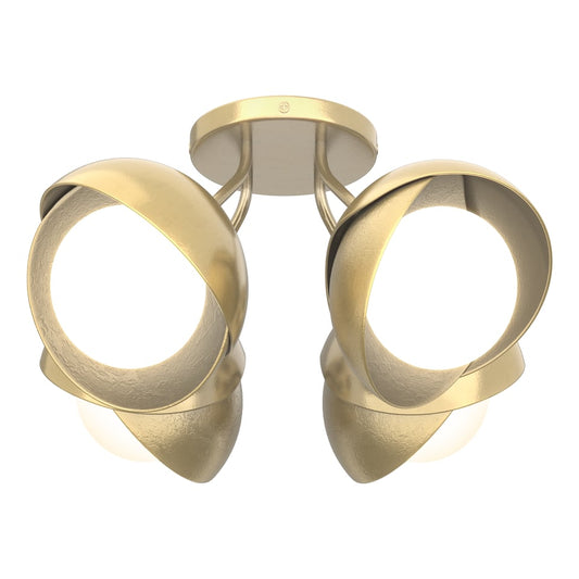 Brooklyn 4-Light Double Shade Semi-Flush - Modern Brass by Hubbardton Forge