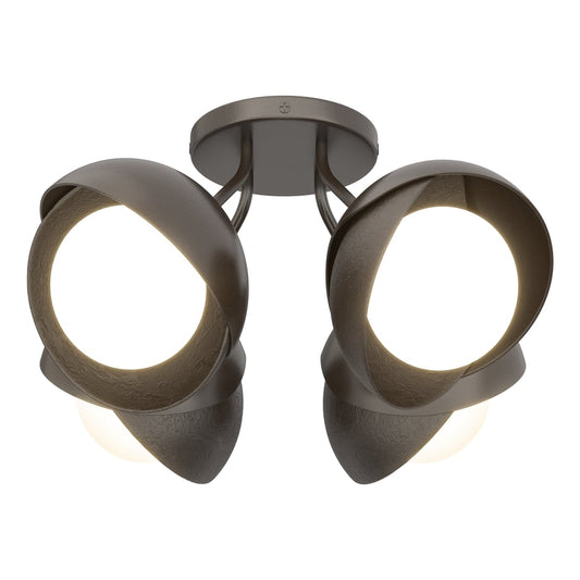 Brooklyn 4-Light Double Shade Semi-Flush - Oil Rubbed Bronze by Hubbardton Forge
