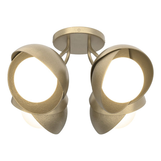 Brooklyn 4-Light Double Shade Semi-Flush - Soft Gold by Hubbardton Forge