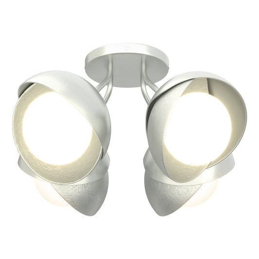 Brooklyn 4-Light Double Shade Semi-Flush - Vintage Platinum by Hubbardton Forge