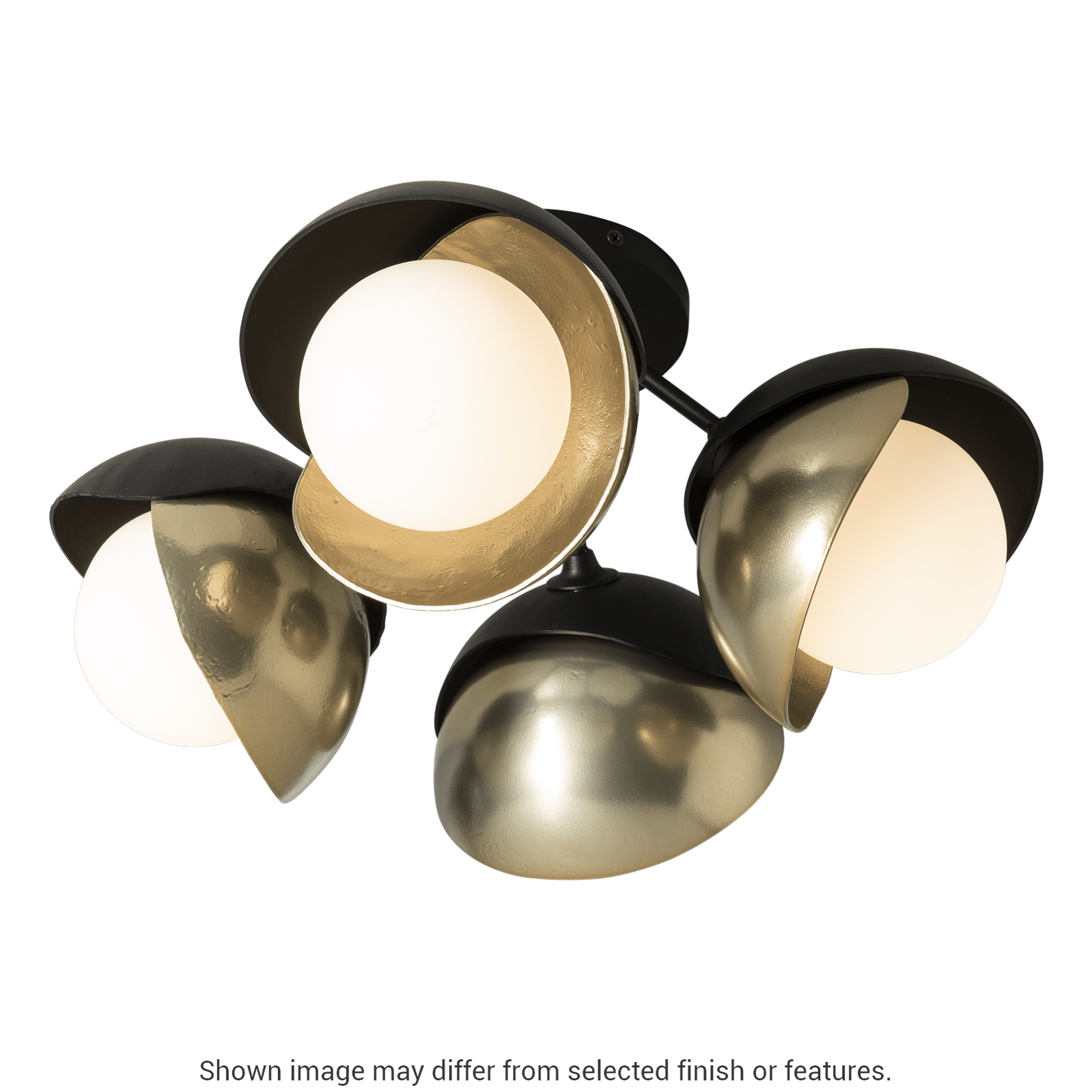 Brooklyn 4-Light Double Shade Semi-Flush - White by Hubbardton Forge