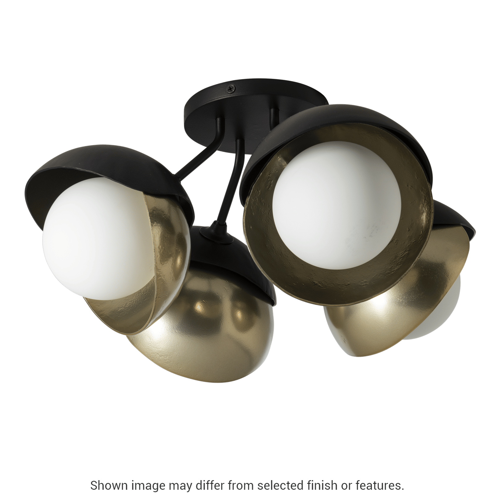Brooklyn 4-Light Double Shade Semi-Flush - White by Hubbardton Forge