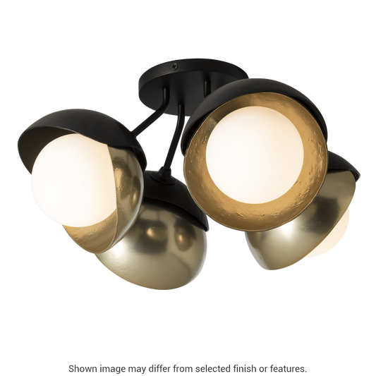 Brooklyn 4-Light Double Shade Semi-Flush - White by Hubbardton Forge