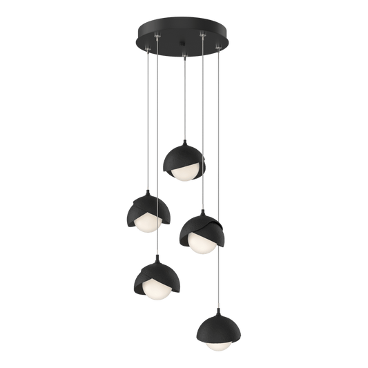 Brooklyn 5-Light Double Shade Pendant - Black by Hubbardton Forge
