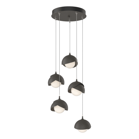 Brooklyn 5-Light Double Shade Pendant - Dark Smoke by Hubbardton Forge