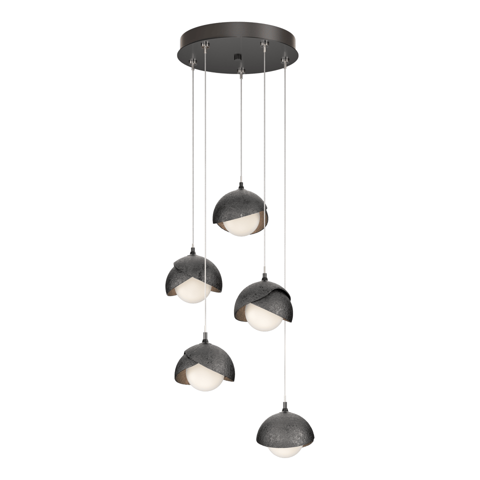 Brooklyn 5-Light Double Shade Pendant - Ink by Hubbardton Forge
