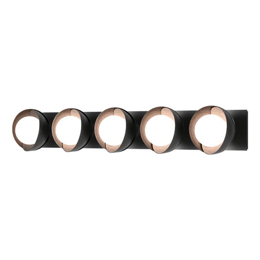 Brooklyn 5-Light Straight Double Shade Bath Sconce - Black - Oil Rubbed Bronze Accent by Hubbardton Forge