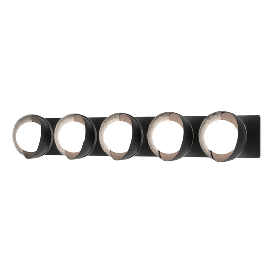Brooklyn 5-Light Straight Double Shade Bath Sconce - Black - Sterling Accent by Hubbardton Forge