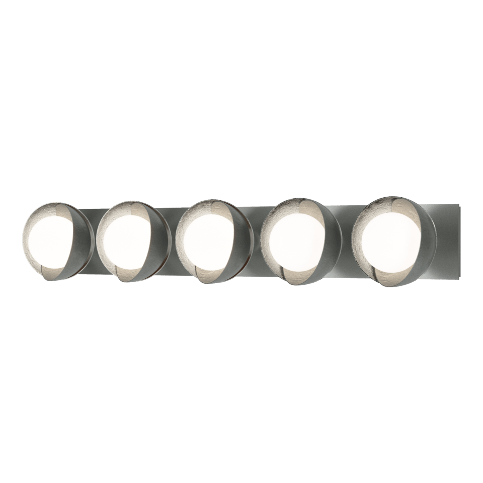 Brooklyn 5-Light Straight Double Shade Bath Sconce - Vintage Platinum - Sterling Accent by Hubbardton Forge