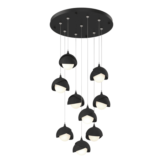 Brooklyn 9-Light Double Shade Pendant - Black by Hubbardton Forge