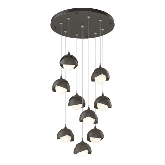 Brooklyn 9-Light Double Shade Pendant - Dark Smoke by Hubbardton Forge