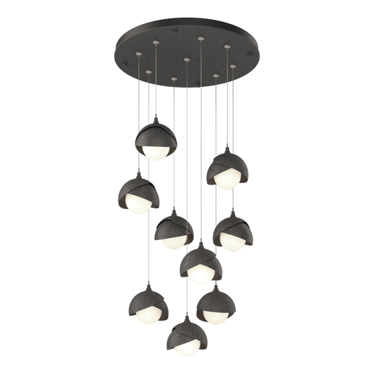 Brooklyn 9-Light Double Shade Pendant - Natural Iron by Hubbardton Forge
