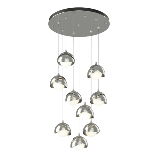Brooklyn 9-Light Double Shade Pendant - Sterling by Hubbardton Forge