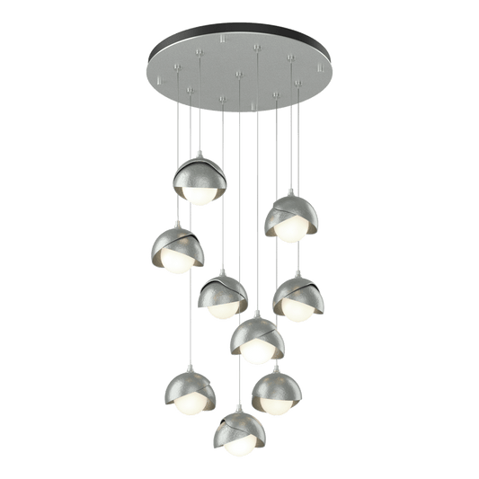 Brooklyn 9-Light Double Shade Pendant - Vintage Platinum by Hubbardton Forge