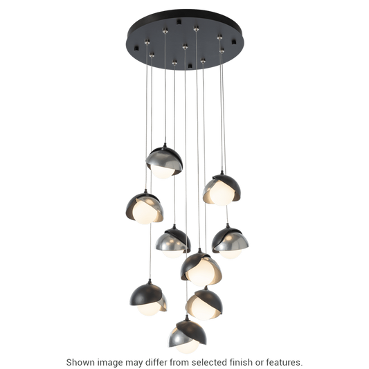 Brooklyn 9-Light Double Shade Pendant - White by Hubbardton Forge