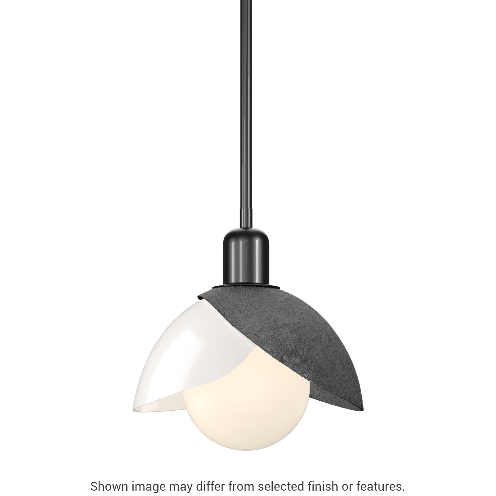 Brooklyn Double Shade Art Glass Mini Pendant - Ink by Hubbardton Forge