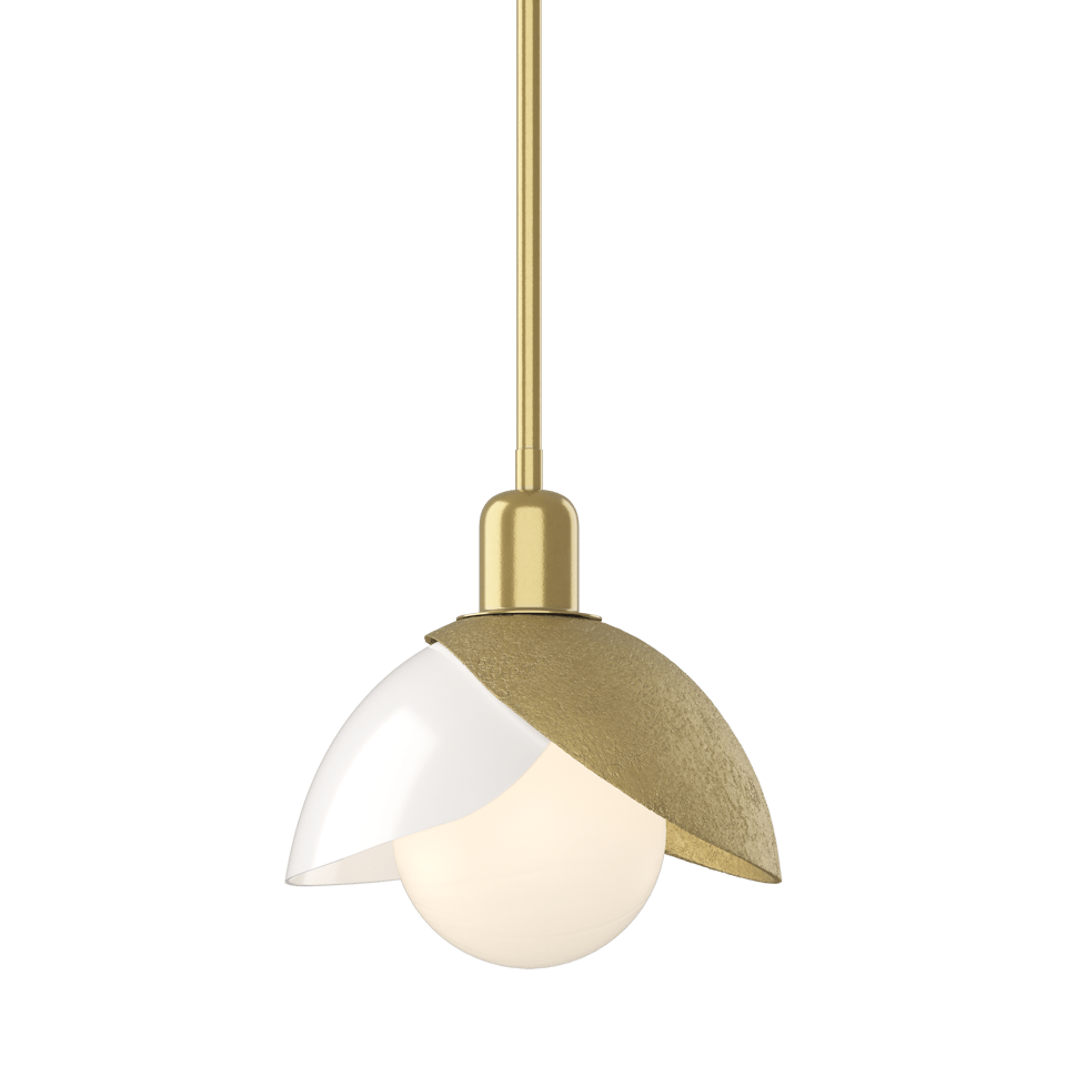 Brooklyn Double Shade Art Glass Mini Pendant - Modern Brass by Hubbardton Forge