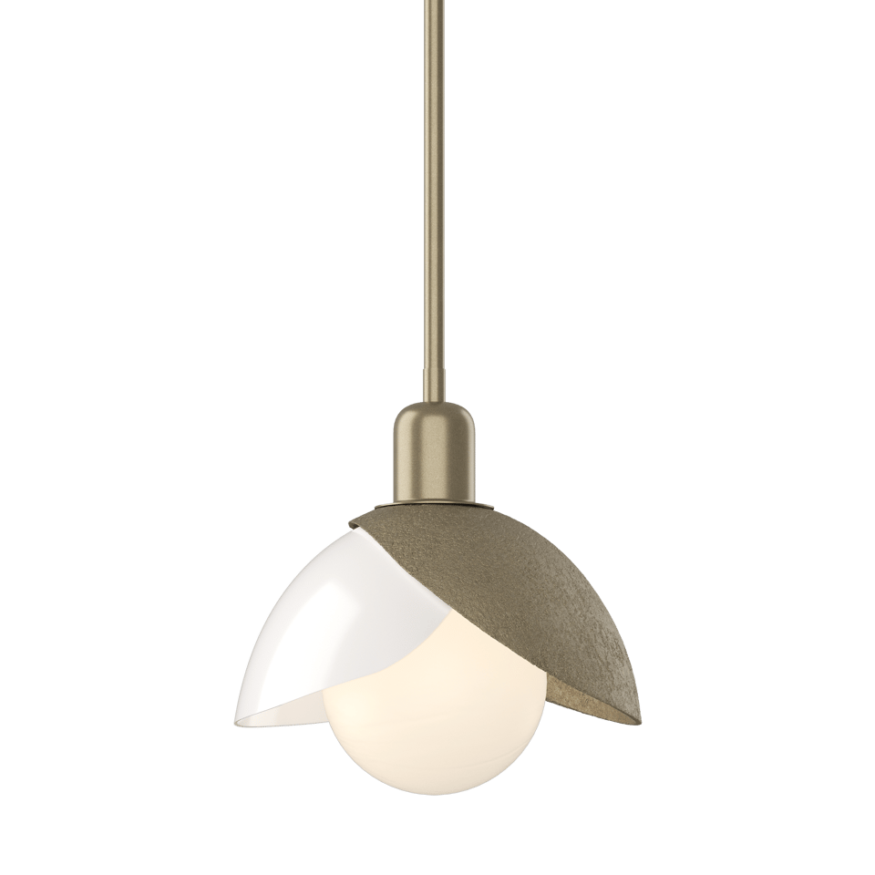 Brooklyn Double Shade Art Glass Mini Pendant - Soft Gold by Hubbardton Forge
