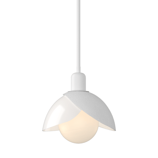 Brooklyn Double Shade Art Glass Mini Pendant - White by Hubbardton Forge