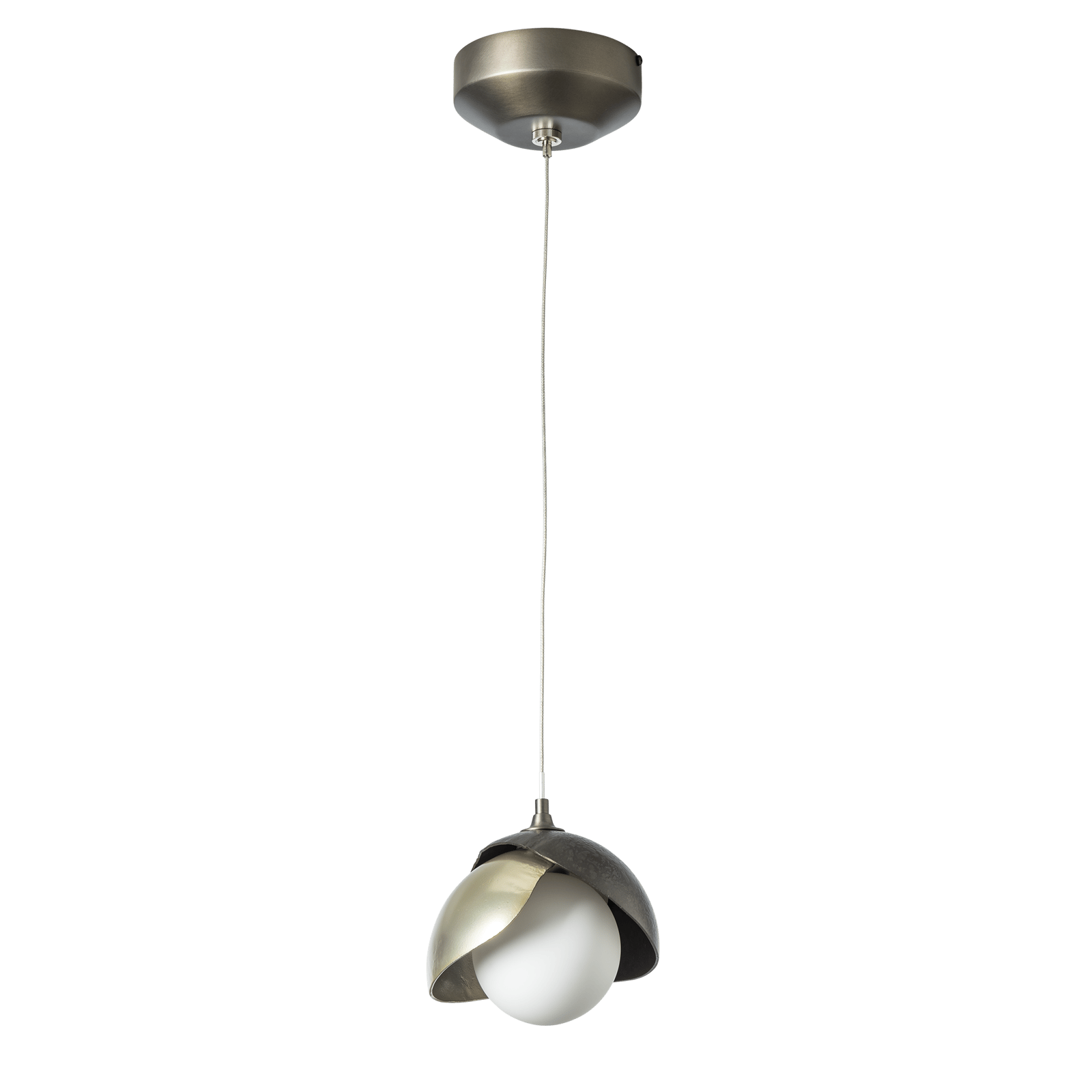 Brooklyn Double Shade Low Voltage Mini Pendant - White by Hubbardton Forge