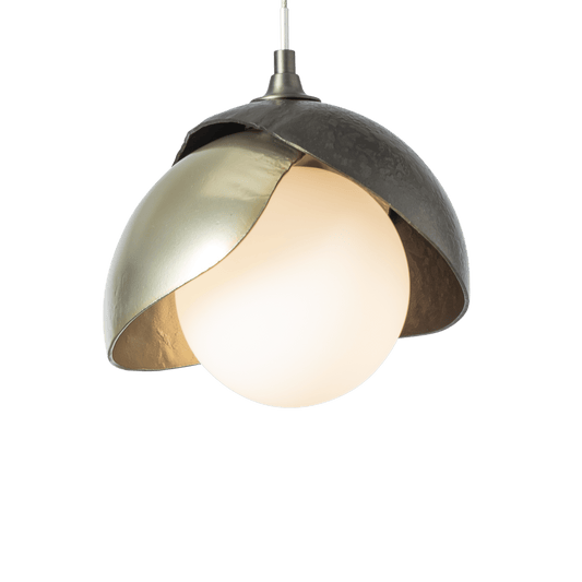 Brooklyn Double Shade Low Voltage Mini Pendant - White by Hubbardton Forge
