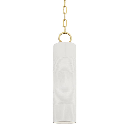 Brookville Pendant - Aged Brass/White by Hudson Valley Lighting