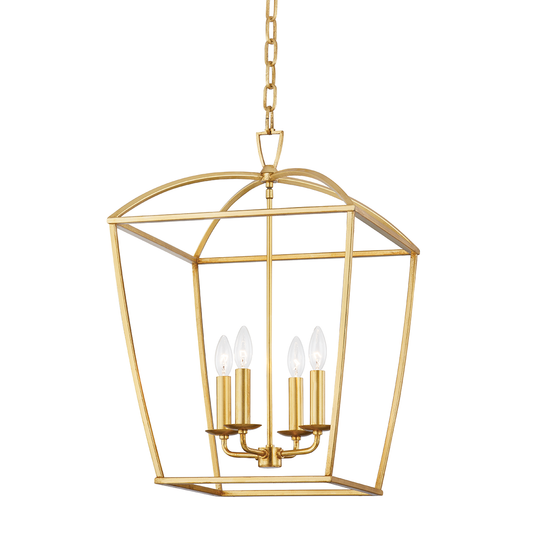 Bryant Medium Lantern - Gold Leaf by Hudson Valley Lighting