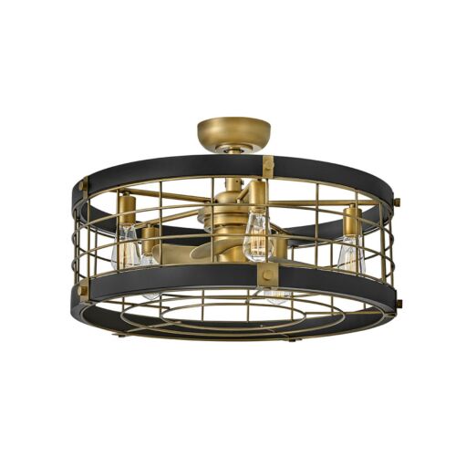 Bryce 27" LED Fandelier - Heritage Brass with Matte Black Accents by Hinkley Lighting