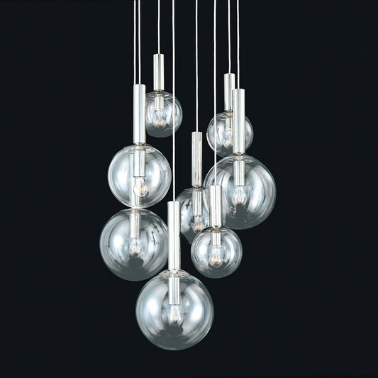Bubbles 8-Light Chandelier - Polished Nickel by SONNEMAN