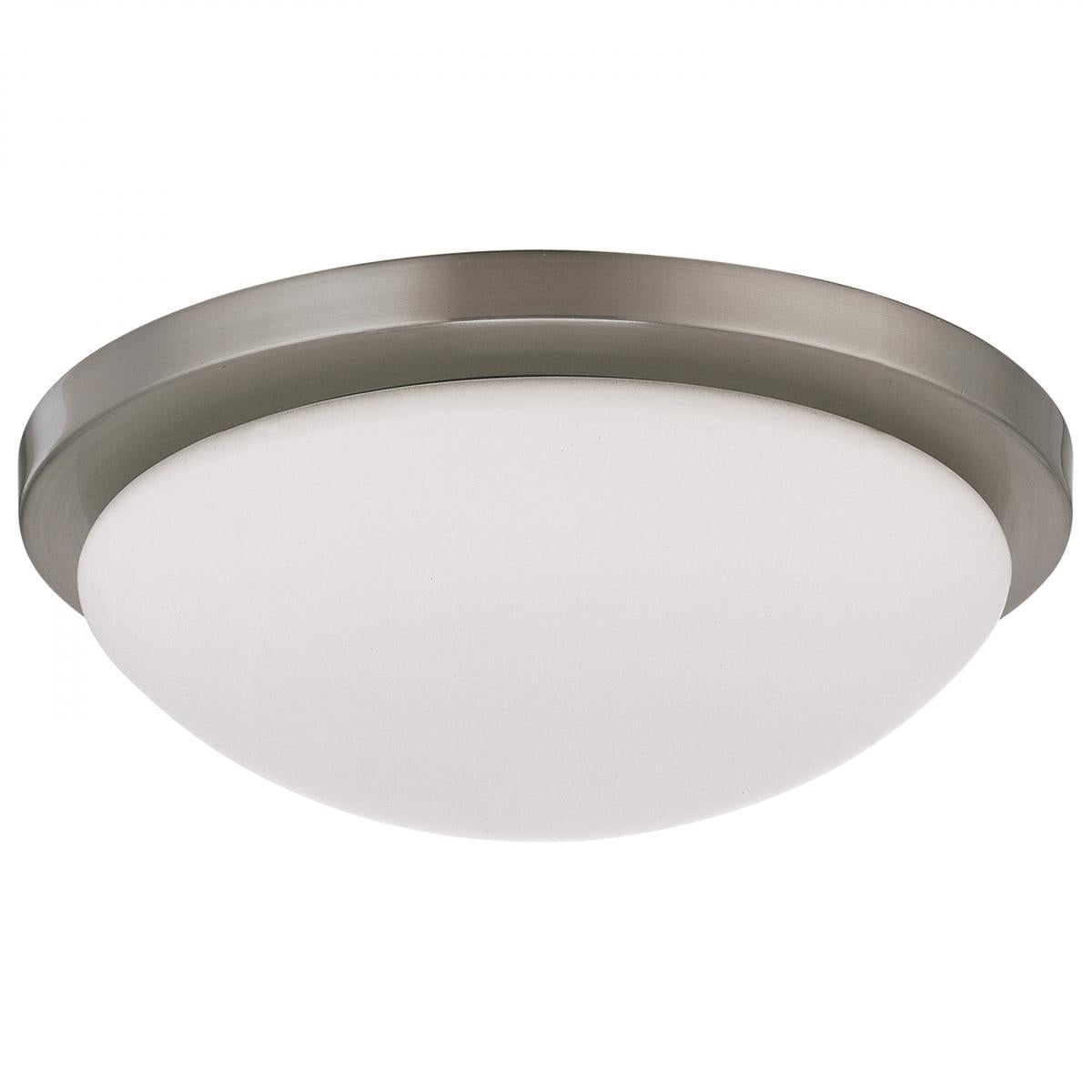 Button - 11 Inch LED Flush Mount Fixture - Brushed Nickel Finish - CCT Selectable - 120 Volts - Satco 62-1842