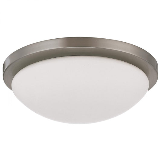 Button - 11 Inch LED Flush Mount Fixture - Brushed Nickel Finish - CCT Selectable - 120 Volts - Satco 62-1842