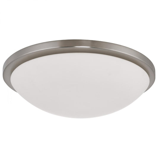 Button - 17 Inch LED Flush Mount Fixture - Brushed Nickel Finish - CCT Selectable - 120 Volts - Satco 62-1844