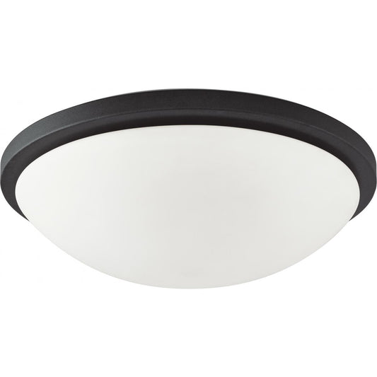 Button LED - 11"- Flush with Frosted Glass - Black Finish - Satco 62-1442