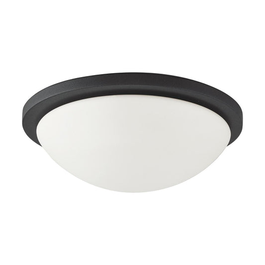 Button LED - 13"- Flush with Frosted Glass - Black Finish - Satco 62-1443