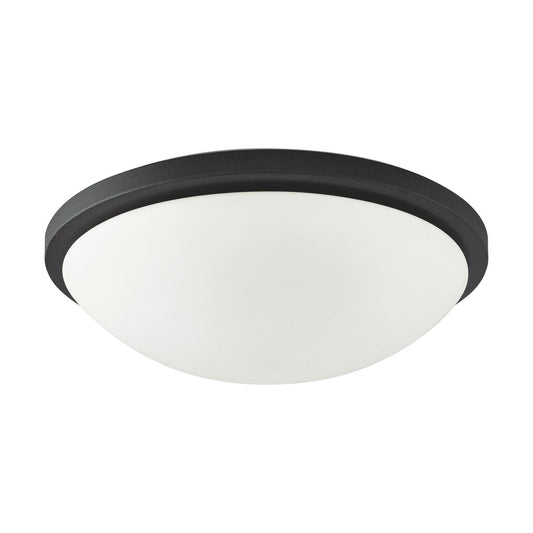 Button LED - 17"- Flush with Frosted Glass - Black Finish - Satco 62-1444